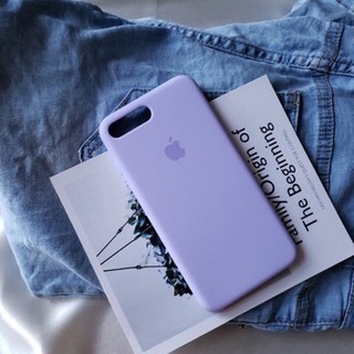 Ốp chống ố bẩn iphone màu tím loại xịn lót nhung hở đế logo táo khắc nổi -Dành cho iphone 7 iphone 8 iphone x/xs/xs max