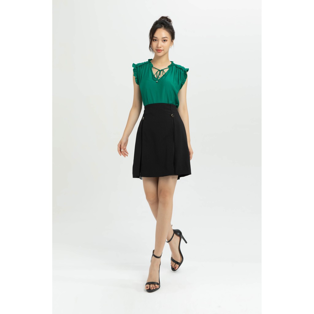 Chân váy chữ A phối nút nữ IVY moda MS 31M6340