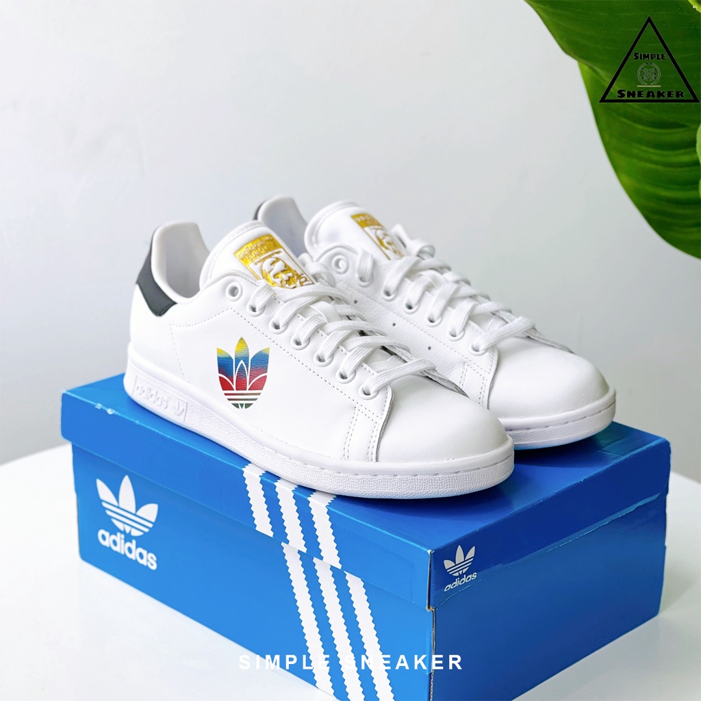 Giày Stan Smith Chính Hãng FREESHIP Adidas Stan Smith Gót Đen Trefoil- Giày Thể Thao Adidas Stan Smith- Simple Sneaker