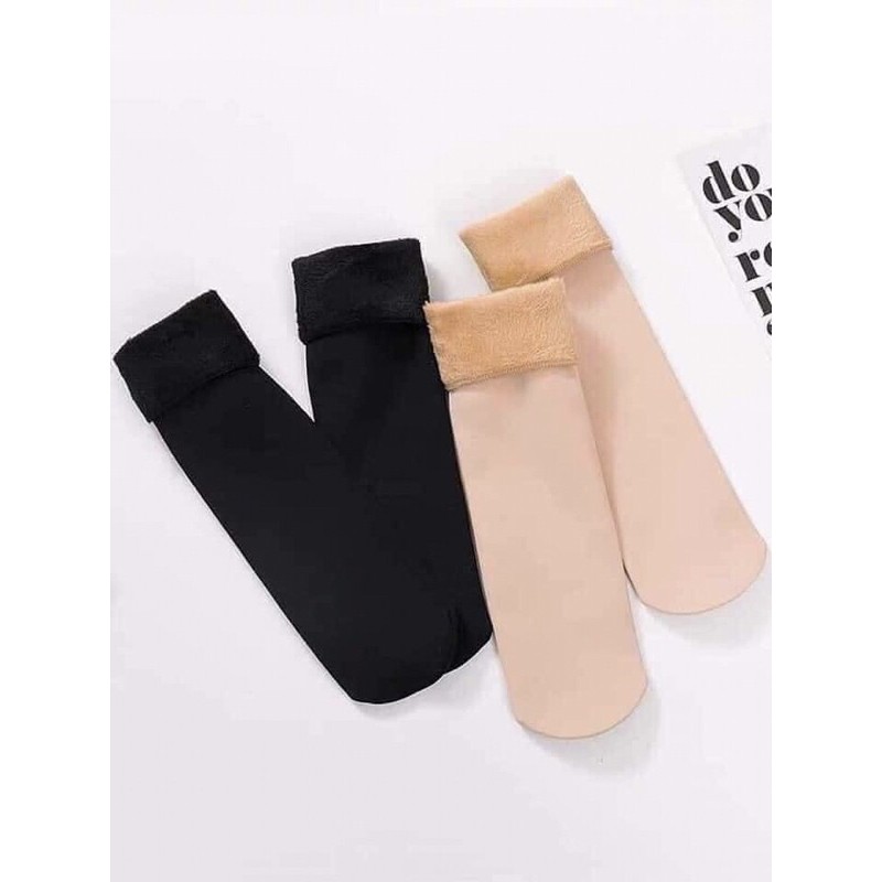 VỈ 10 ĐÔI TẤT LÓT LÔNG NỮ SIÊU ẤM