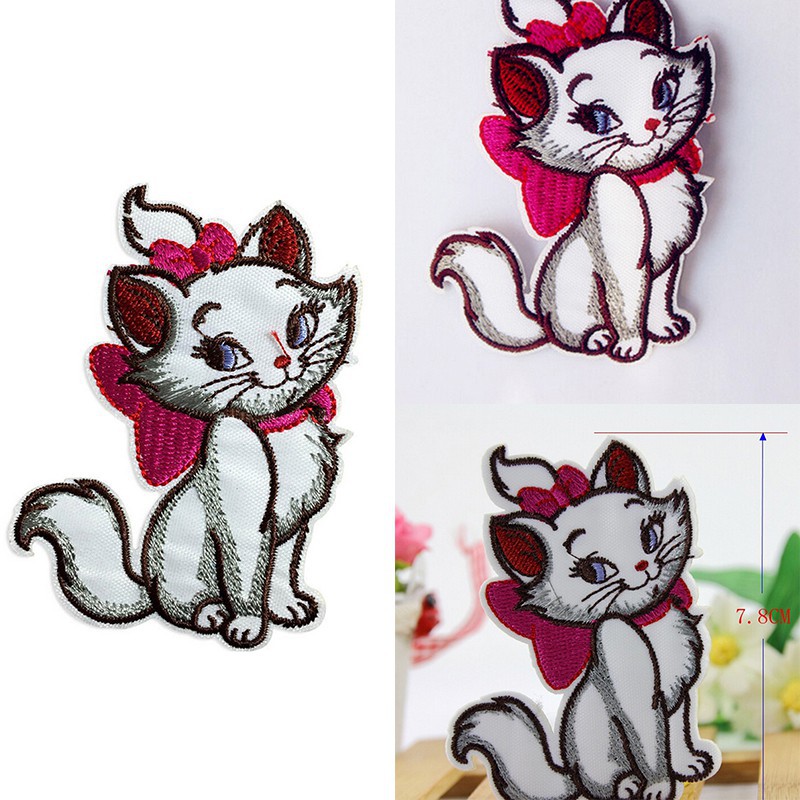 Sticker Ủi Thêu Hình Mèo Dễ Thương