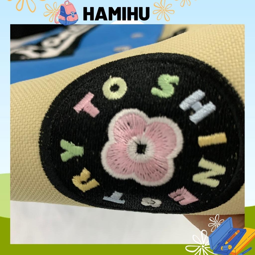 Túi đeo chéo có thêu chữ BAMA, Túi đeo chéo đi học Hamihu HM11 có đường may chắc chắn, túi có 2 màu xanh và đen