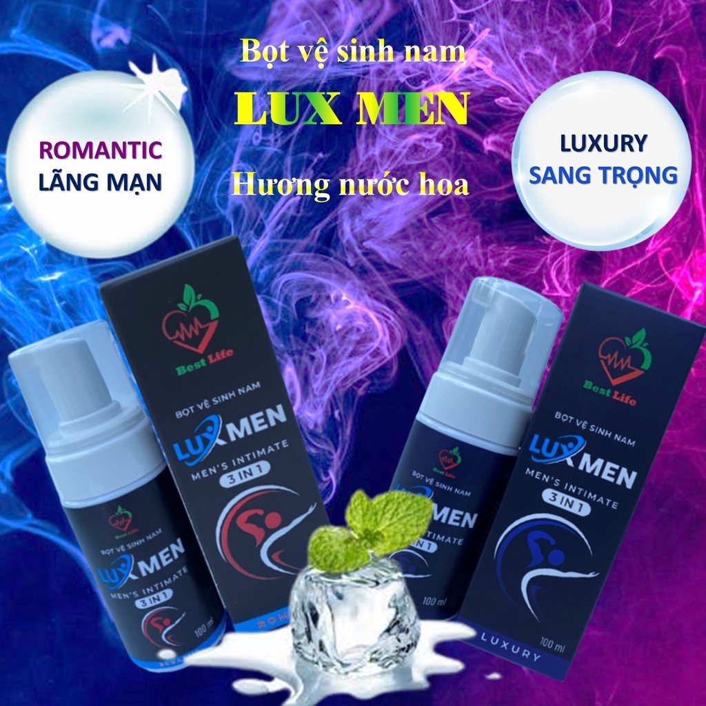 Bọt vệ sinh nam 3 trong 1 Best Life Lux Men dung dịch vệ sinh nam giới hương nước hoa và bạc hà chai 100ml