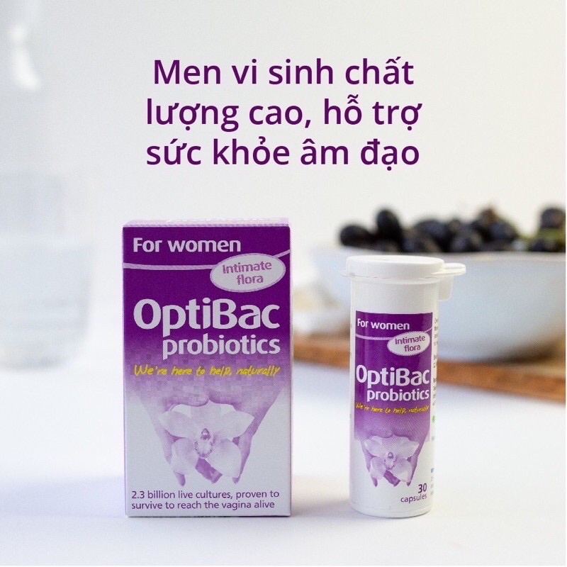 Men vi sinh phụ nữ Optibac Probiotics tím 30 viên - 90 viên