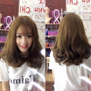 Tóc bộ 40cm uốn đuôi( tơ cao cấp) hình thật