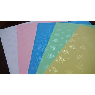 Combo 5 giấy thơm vân nhũ nhiều màu + 1 bút nhũ vàng + 1 bút nhũ bạc làm thiệp