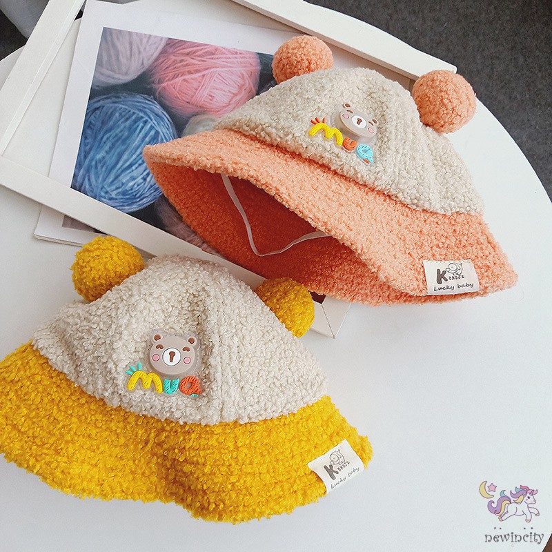 Mũ Len Tai Gấu Dễ Thương Cho Bé