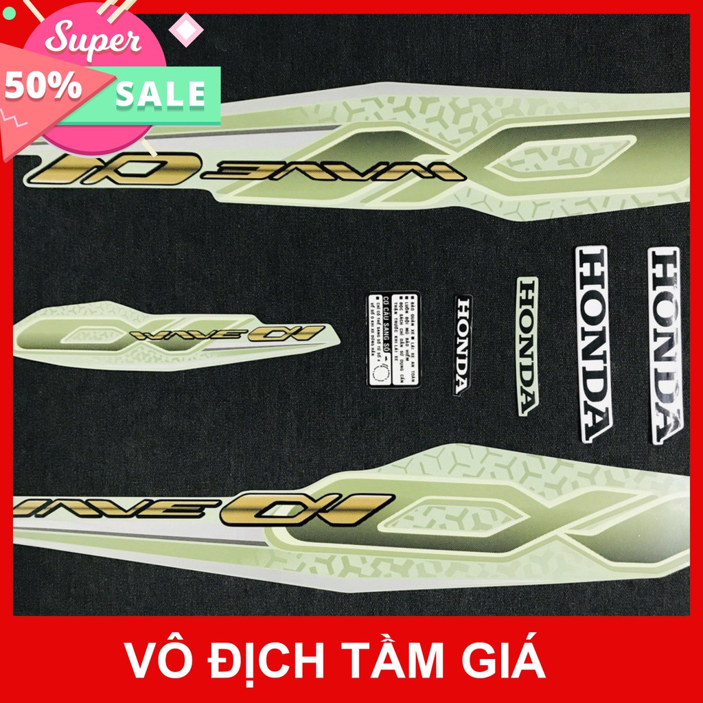 [GIÁ GỐC]  NGUYÊN BỘ TEM RỜI 3 LỚP DÀNH CHO XE MÁY HONDA WAVE A WAVE ALPHA 2019 CAO CẤP CỰC ĐẸP