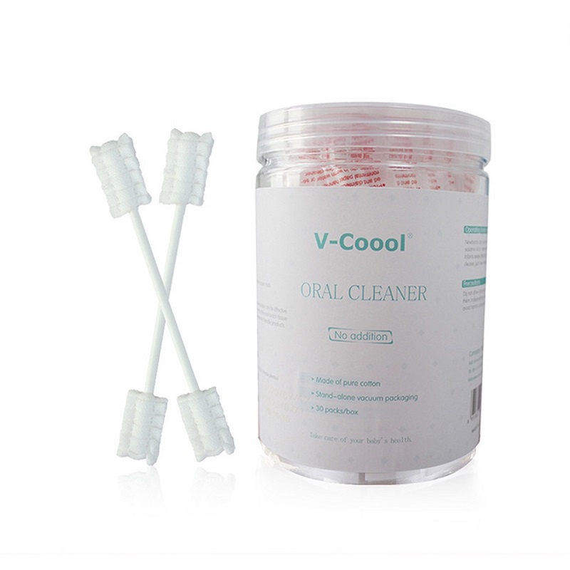 Que tưa lưỡi V-coool cho bé, hộp 30 que rơ lưỡi dùng cho trẻ sơ sinh