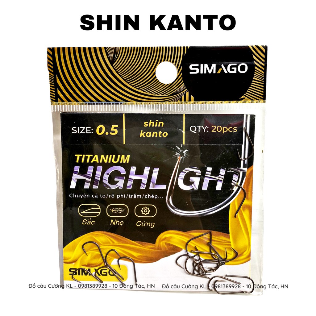 Lưỡi đơn câu cá Simago Titanium Highlight Shinkanto THẾ HỆ MỚI