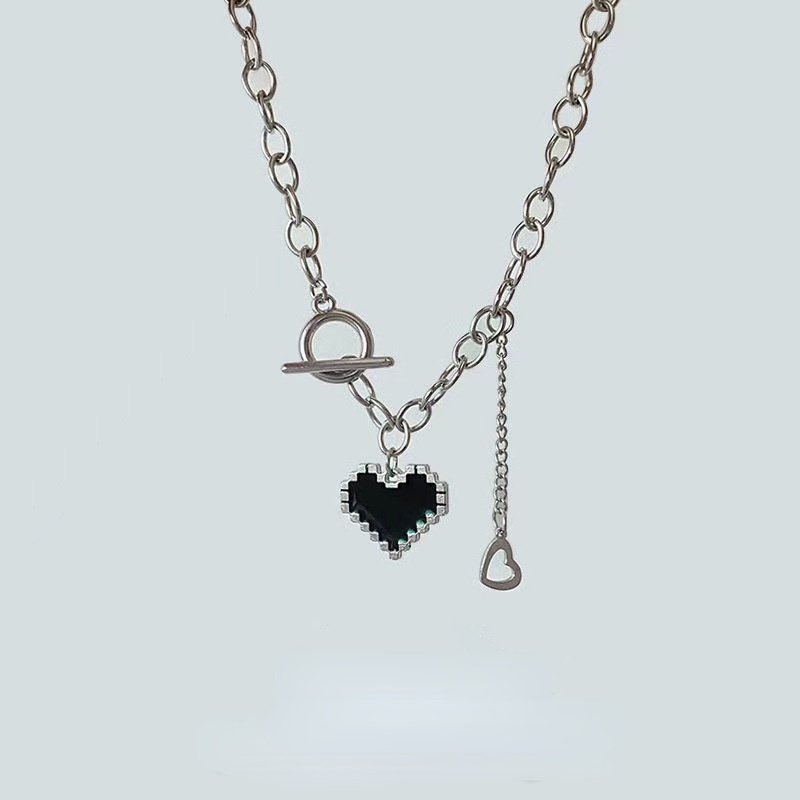 Dây Chuyền Hợp Kim Mặt Hình Trái Tim Phong Cách Hàn Quốc Thời Trang Cho Nữ