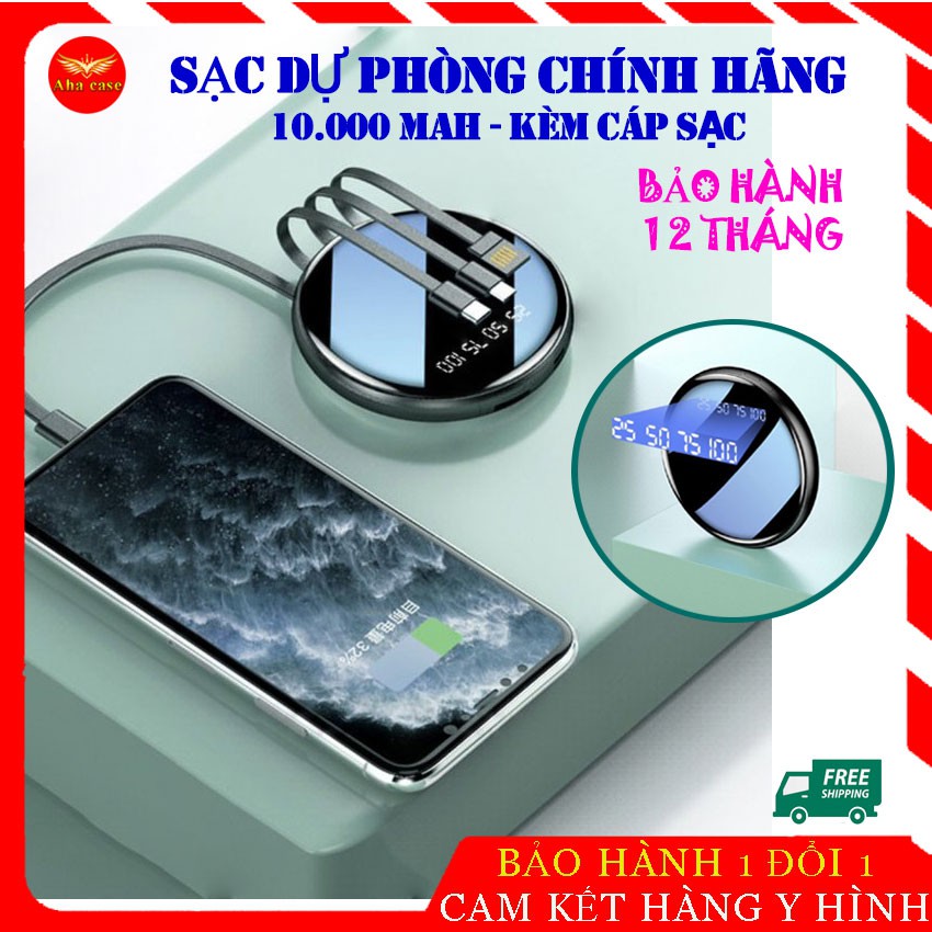 [MỚI NHẤT -BÁN CHẠY] Sạc dự phòng Mini G03 chính hãng SD Design 10000 mah kèm dây cáp sạc, bảo hành 1 năm, pin sạt tốt