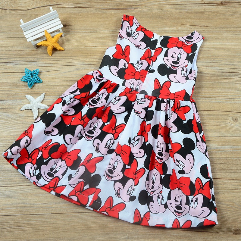 Váy Trẻ Em Bé Gái Thời Trang minnie Nơ akku