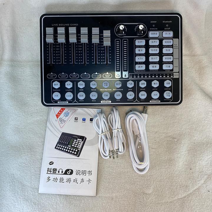 Sound card H9 bluetooth cao cấp, Bộ sound card giúp thu âm, hát karaok