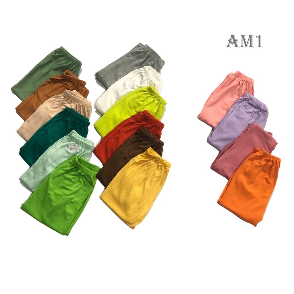 Set 10 quần dài cotton len tăm trơn cho bé trai/bé gái từ 8-18kg
