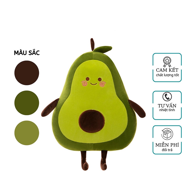 Gấu bông Bơ Tròn Đáng Yêu - Gấu bông cho bé - Size 30cm,60cm