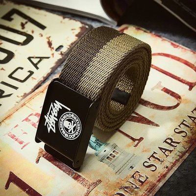 Thắt lưng vải canvas phối khóa kiểu hip-hop Hàn Quốc cá tính cho nam