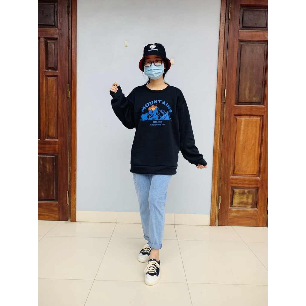 Áo sweater nỉ nam nữ unisex form rộng dài tay chất dày đẹp không bai SWE01