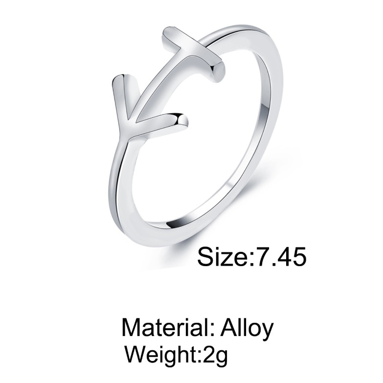 Nhẫn kim loại màu bạc 12 cung hoàng đạo N002