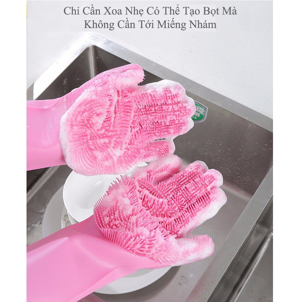 Găng tay rửa chén Silicone tạo bọt