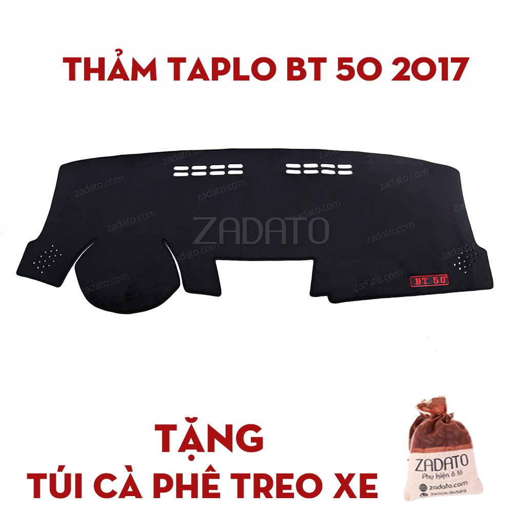 Thảm Taplo Mazda BT 50 - Thảm Chống Nóng Taplo Lông Cừu - TẶNG: Túi Cafe Treo Xe