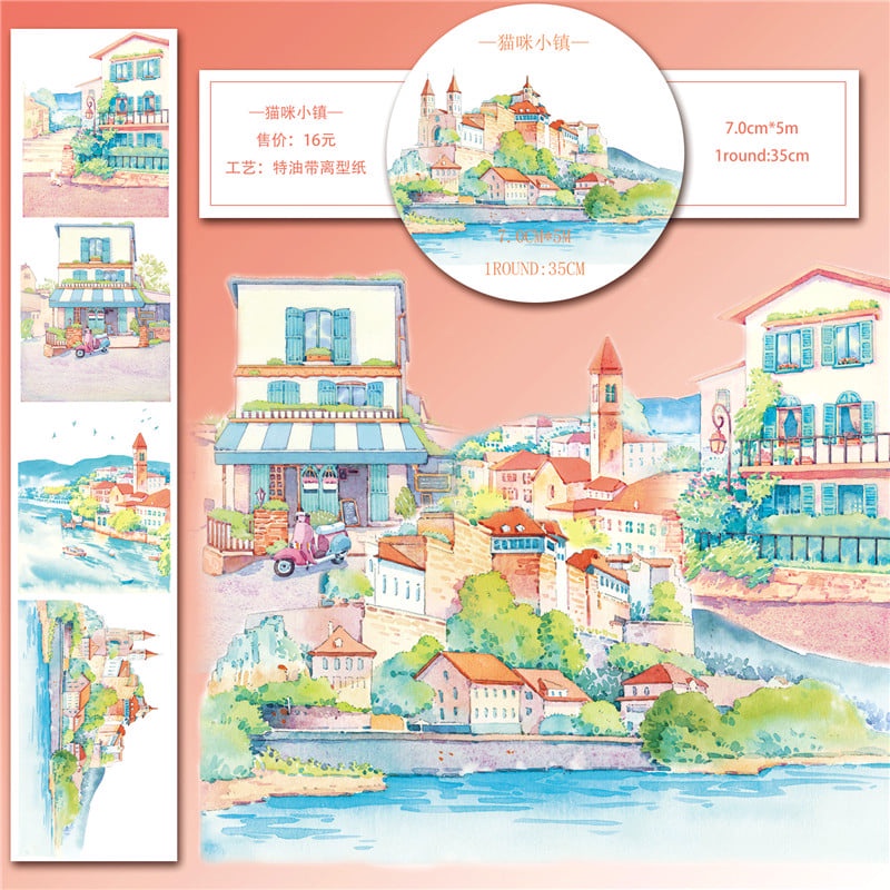Bộ sưu tập BOBOGD - Washitape phong cảnh in dầu đặc biệt