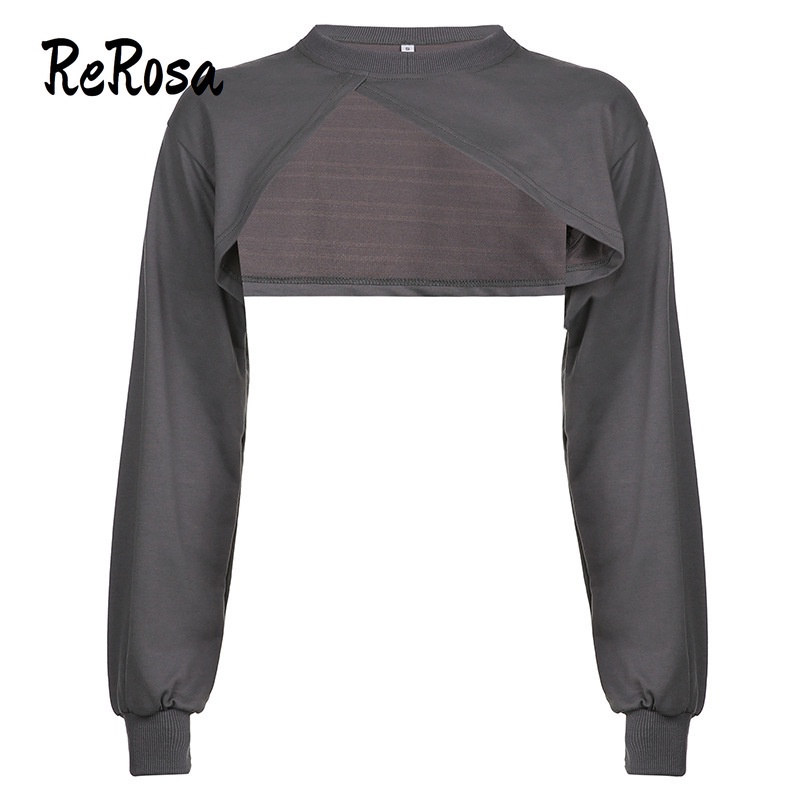Áo Sweater Cổ Tròn Siêu Ngắn Vạt Lệch Cá Tính Cho Nữ