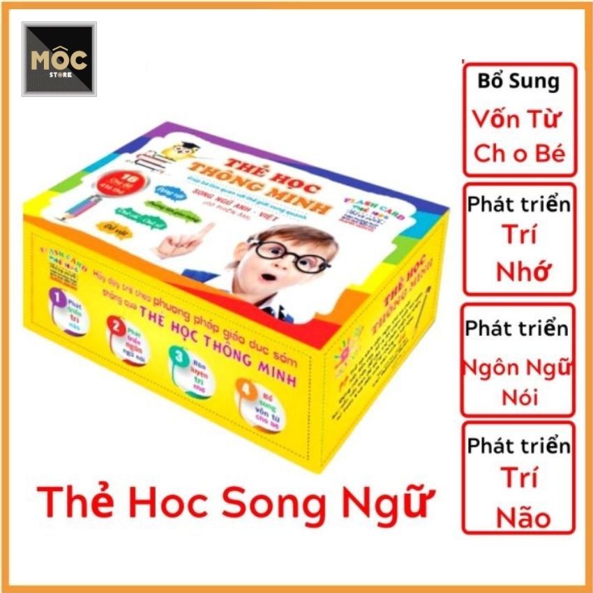 Thẻ học thông minh cho bé 16 chủ đề 416 thẻ - Thẻ học song ngữ Tiếng Anh và Tiếng Việt cho bé