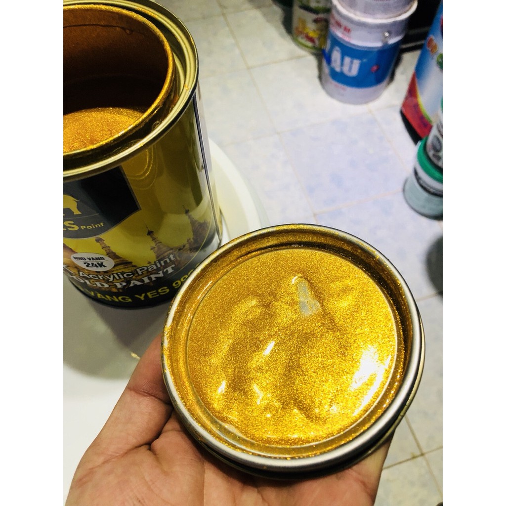 Sơn Nhũ Vàng 24K - Yes 9999  sơn sắt, mạ kẽm CAO CẤP