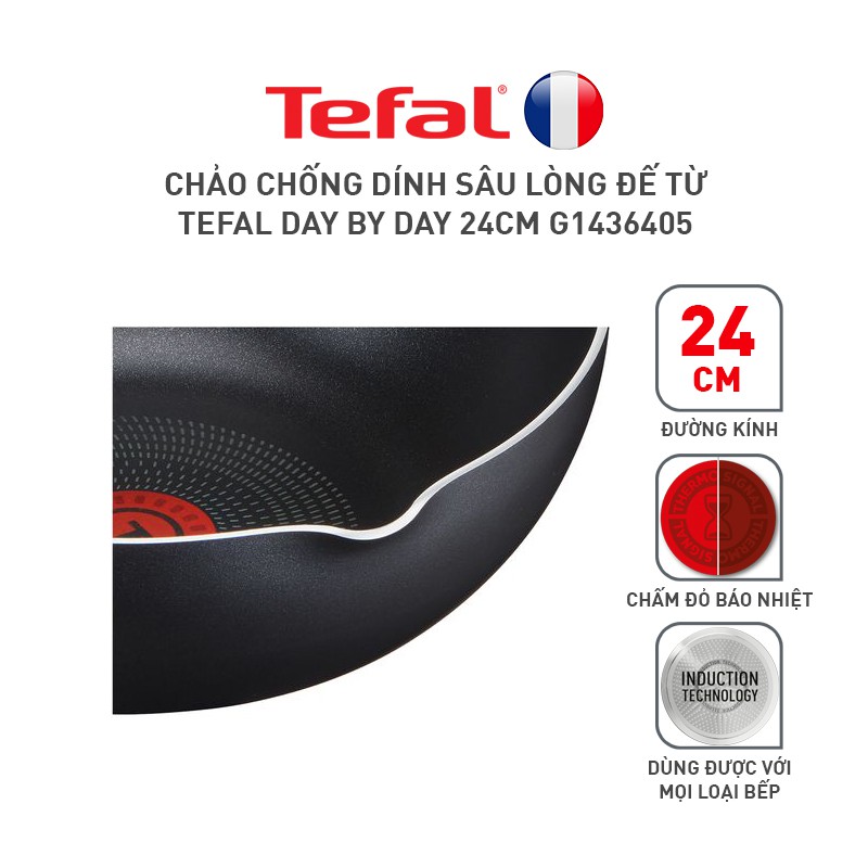 Combo Tefal Day By Day Chảo chiên 28cm &amp; Chảo chiên sâu lồng 24cm