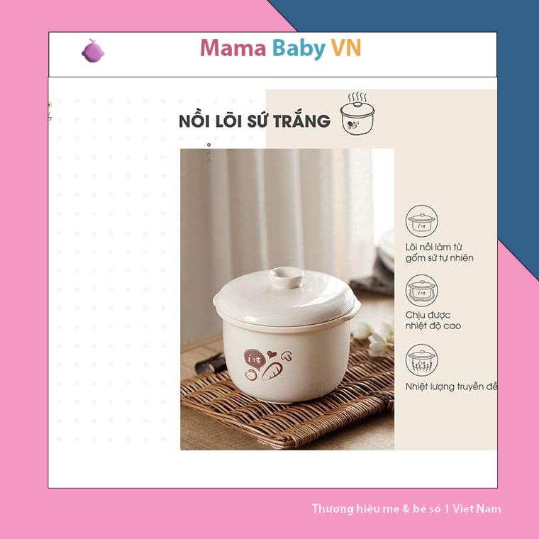 Nồi nấu cháo chậm Bear 0,8L bảo hành 18 tháng Mama baby vn