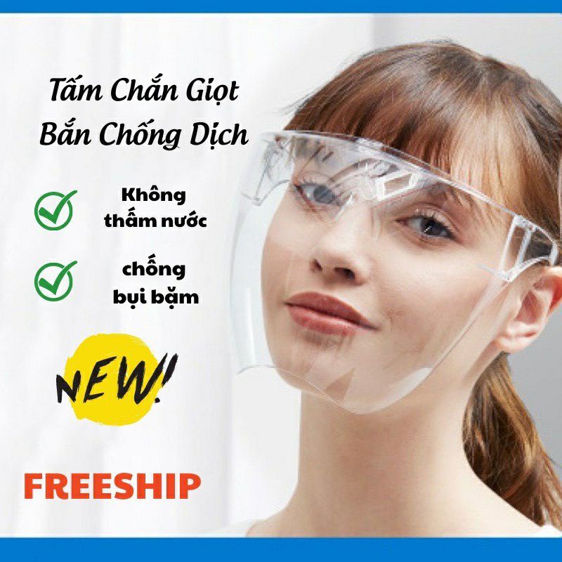 Kính chắn giọt bắn che hết mặt FACE SHIELD chắn giọt bắn tiện dụng - đảm bảo y hình