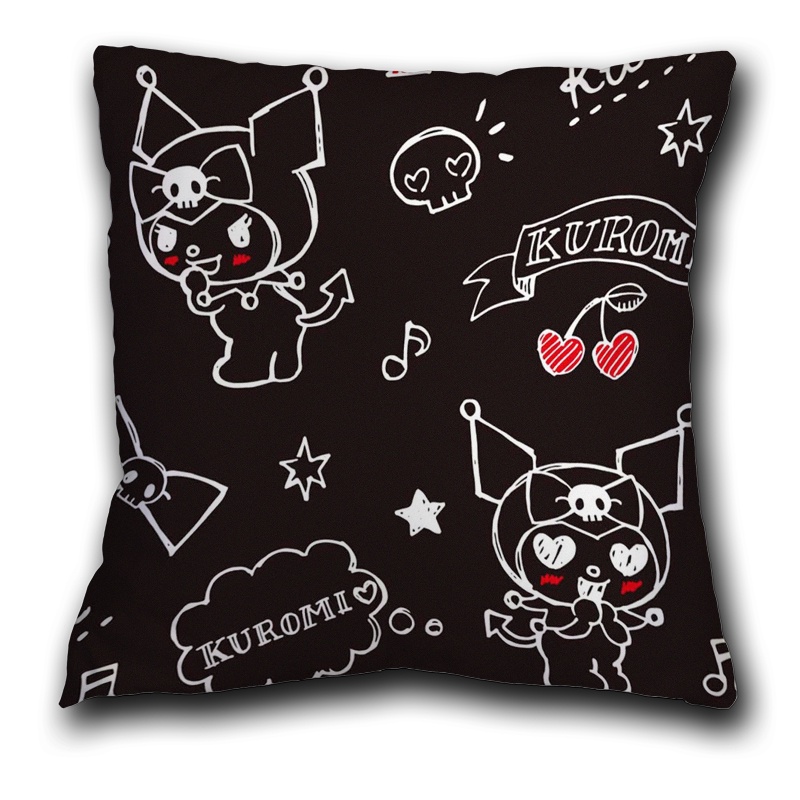 Vỏ Gối Sofa Bằng Polyester In Hình Nhân Vật Hoạt Hình Kuromi Dễ Thương Trang Trí Nhà Cửa