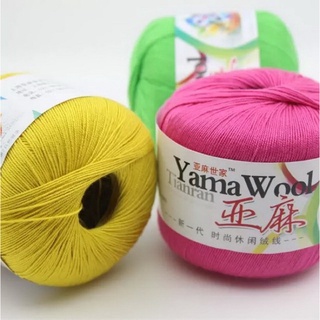 Sợi tơ lanh Yamma wool cuộn 50gr ,  mềm mượt - tự nhiên - kháng khuẩn và thoáng mát - dùng tốt cho cả trẻ em