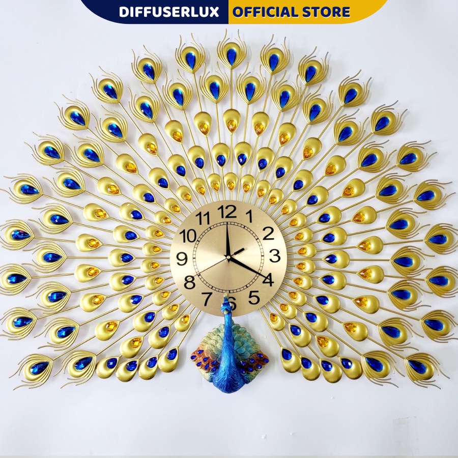 Đồng hồ kim trôi treo tường hình con công khổng tước decor trang trí phòng khách mã 912 loại 1m- DIFFUSER LUX
