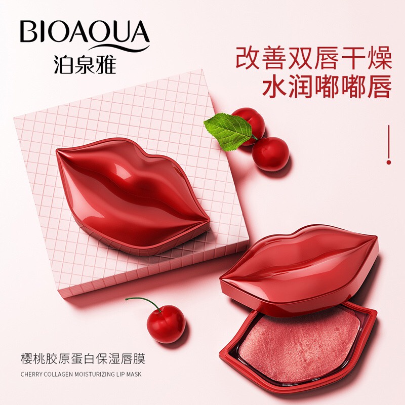 Mặt nạ môi hoa hồng bioaqua căng bóng - Nạ môi ngủ dưỡng mềm mại hồng hào dưỡng ẩm cấp ẩm cho môi (Hộp 20 miếng)