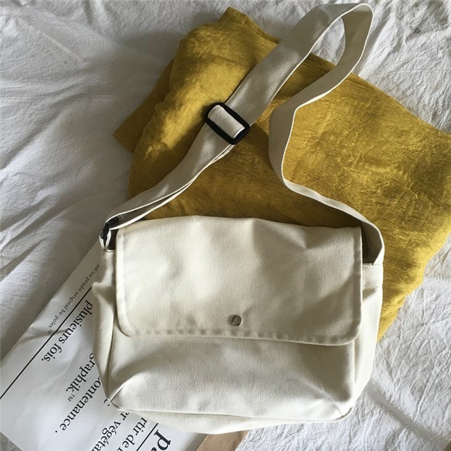 [Spot] Túi Đeo Chéo Canvas Phong Cách Hàn Quốc Đơn Giản