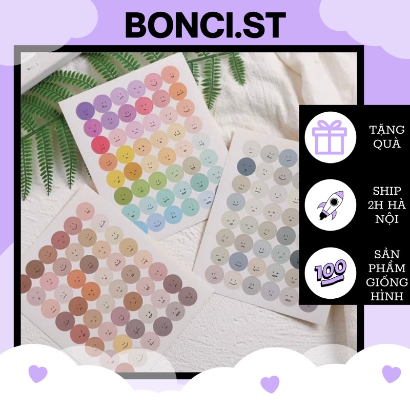 Sticker mặt cười trang trí bullet journal