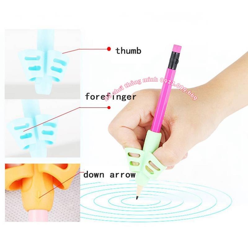 Dụng Cụ Hỗ Trợ Cầm Bút Viết 3 Ngón Tay Mềm Mại Cho Bé