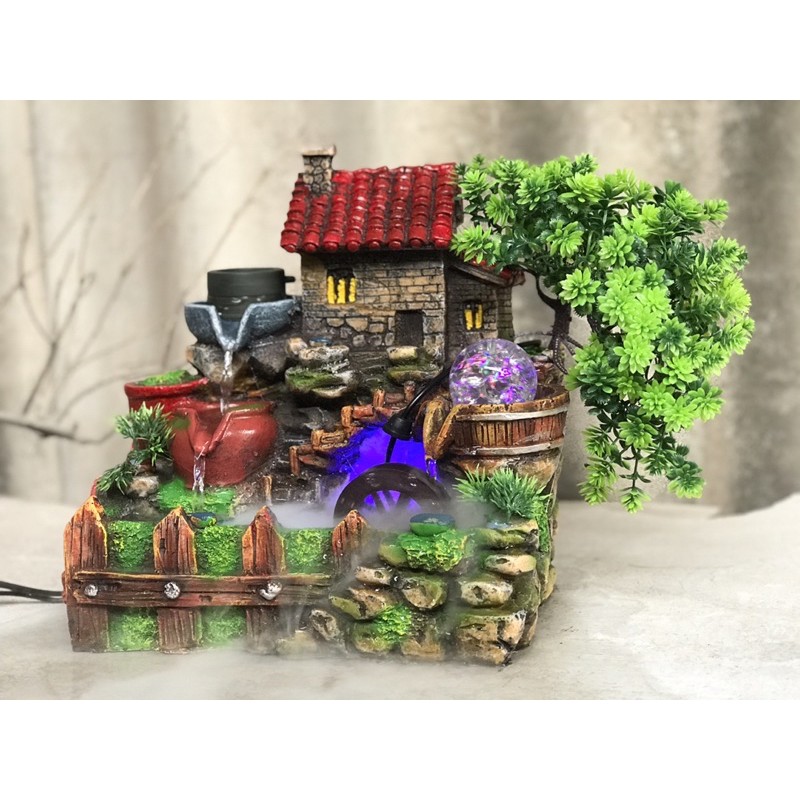 Thác Nước Phong Thuỷ- Tiểu cảnh non bộ-Thác phong thủy mini để bàn
