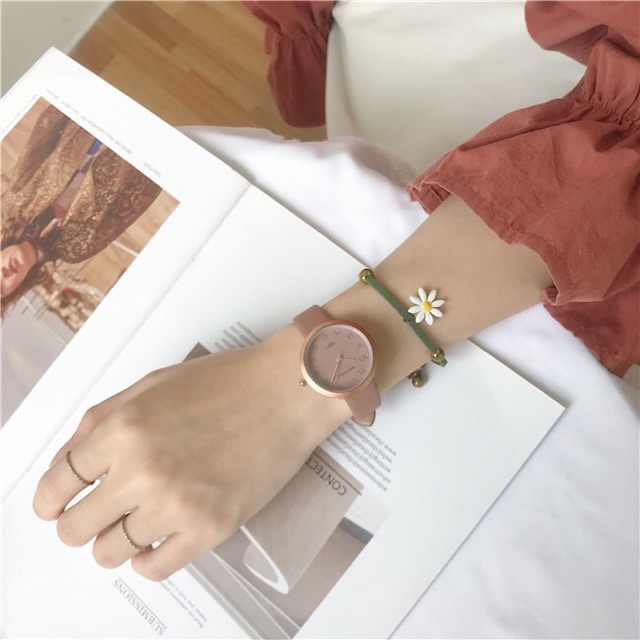 Đồng hồ nữ Doukou dây da cao cấp mặt số thời trang lịch lãm | BigBuy360 - bigbuy360.vn