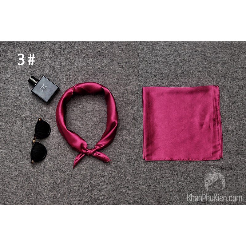 Khăn lụa vuông công sở màu trơn 60 60x60cm iLita khăn quàng cổ thời trang nữ văn phòng