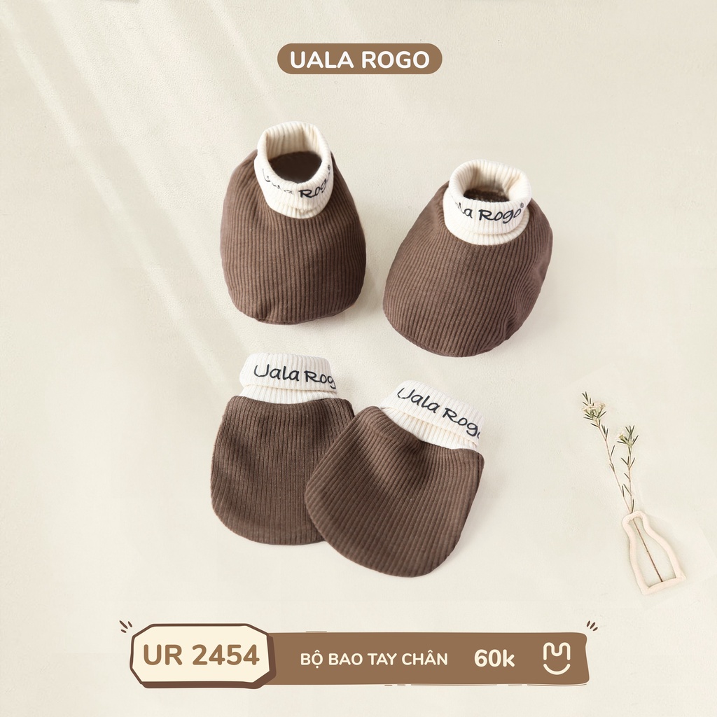 SET bao chân tay mũ sơ sinh Ualarogo vải sợi tre bamboo 2453 2454
