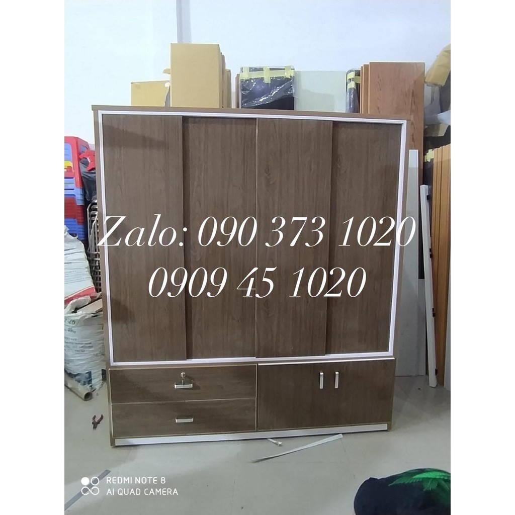 Tủ Nhựa Đài Loan 4 Cánh 2 Ngăn Kéo 1 Hộc Tủ ♥️ Freeship TPHCM ♥️ Ngang 1m65,Cao 1m8, Sâu 50cm