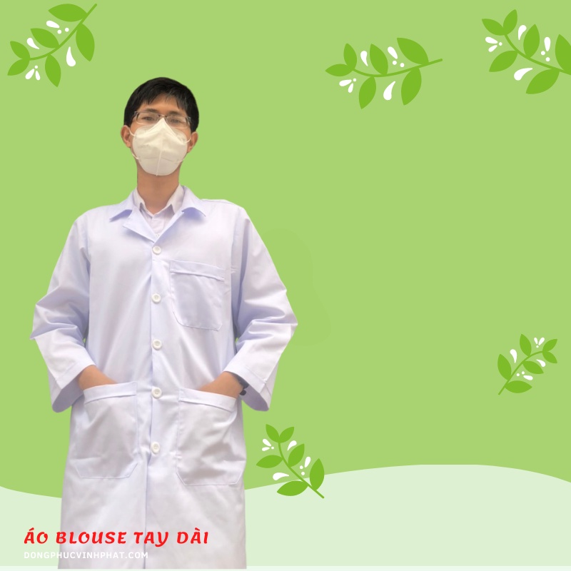 Áo Blouse Trắng Tay Dài Cao Cấp, Áo Blouse bác sĩ, dược sĩ phòng thí nghiệm ngắn tay nam nữ