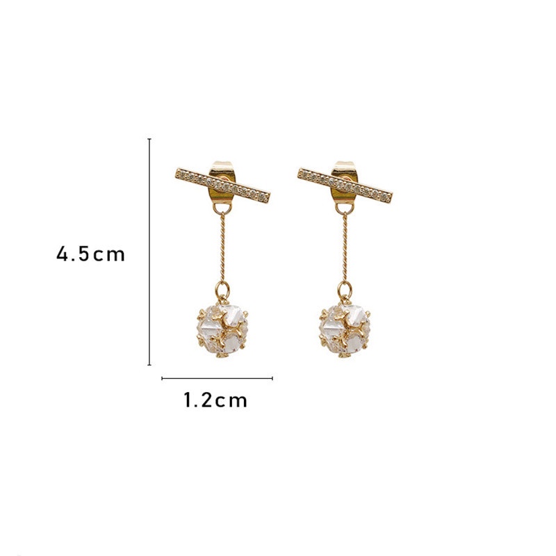 Hoa tai Rhinestone phong cách Hàn Quốc mới Hoa tai thả của phụ nữ