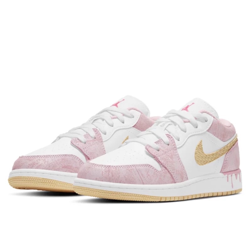 Giày thể thao NIKE Air Jordan 1 Low GS 'Strawberry Ice Cream'- CW7104-601 New fullbox