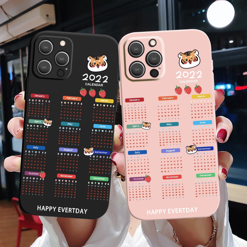 Ốp Điện Thoại Silicon Mềm Hình Lịch Năm Mới 2022 Cho iPhone 13 Pro MAX iPhone 7 8 Plus X XR XS MAX iPhone 12 Pro 12Mini