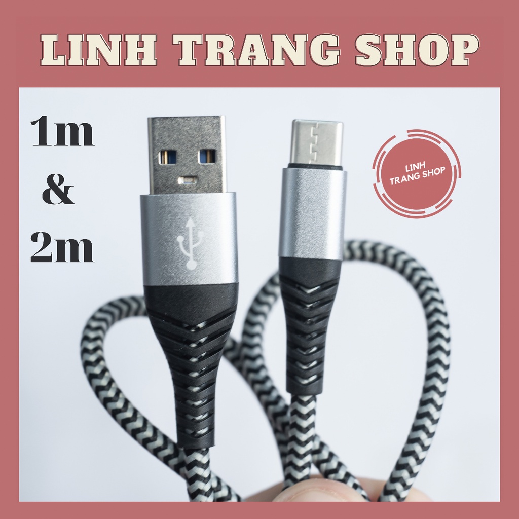 Cáp Sạc Bọc Dù Android Usb to Type C 3A