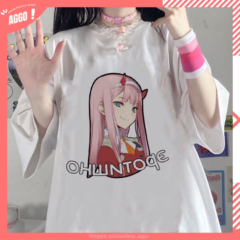 Áo thun tay ngắn in hoạt hình anime Darling in the FranXX Zero Two đủ size cực đẹp